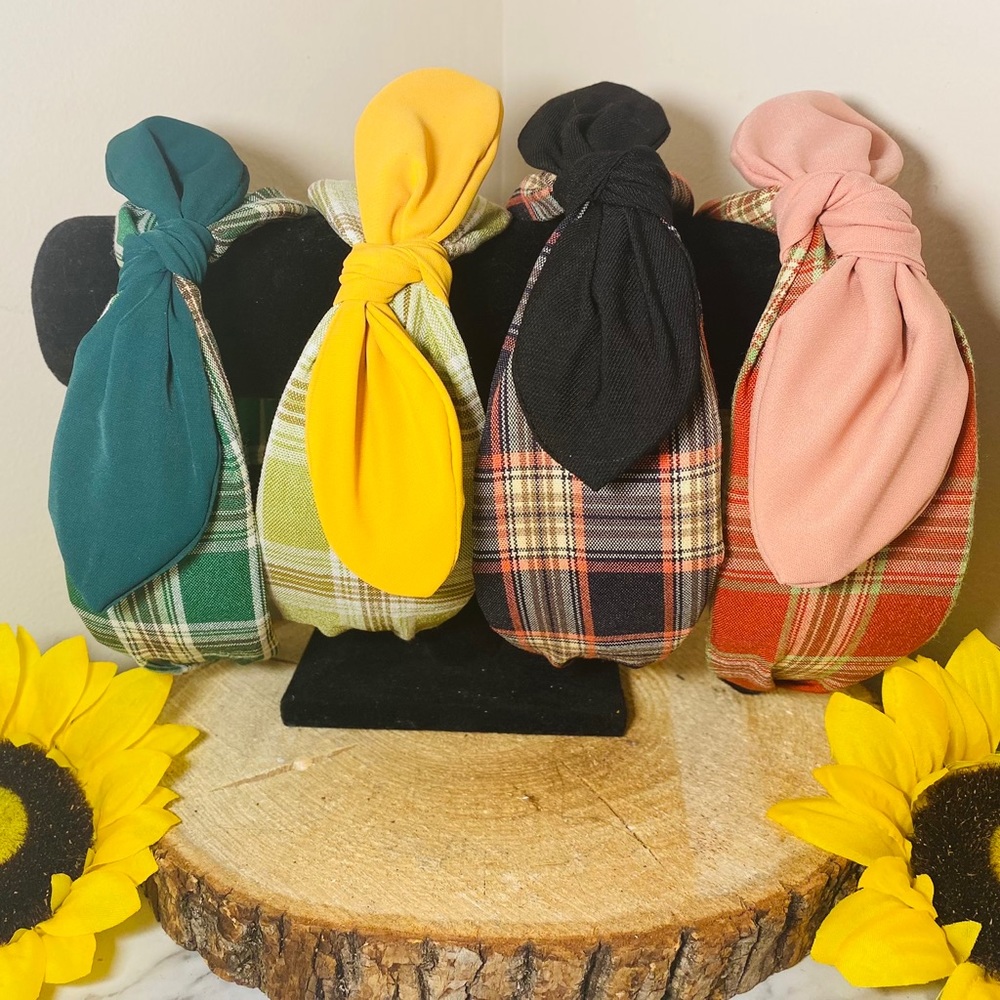 Plaid Rabbit Ears Headband - Picture 2 of 6